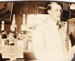 Bernard McMahon working as a bartender in a photograph provided by his family.